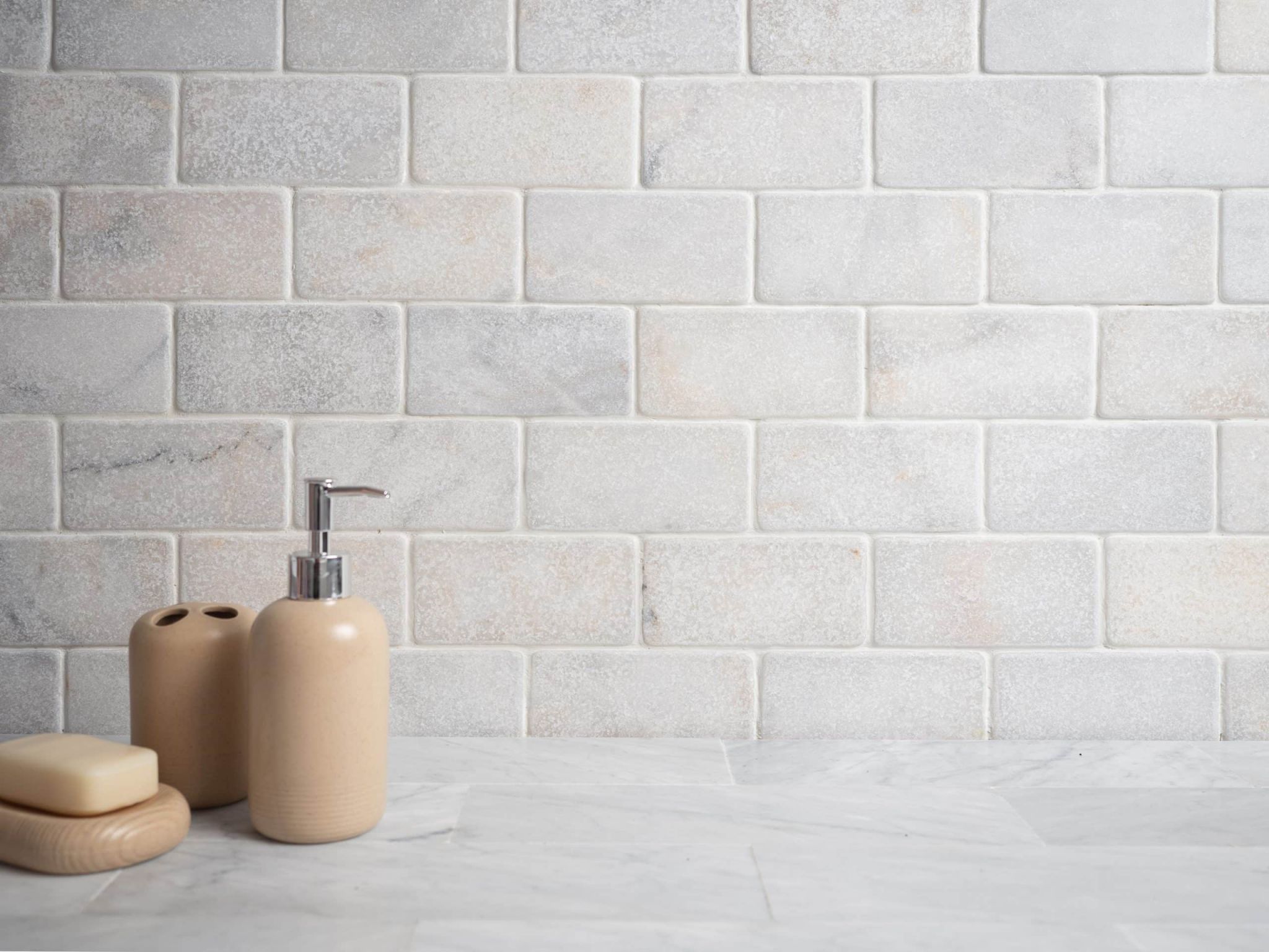 Tumbled White Marble Metro Tiles Fast Delivery Starel Stones