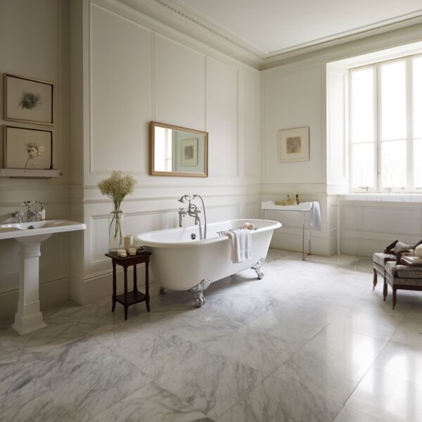 Carrara Venatino Marble Bathroom