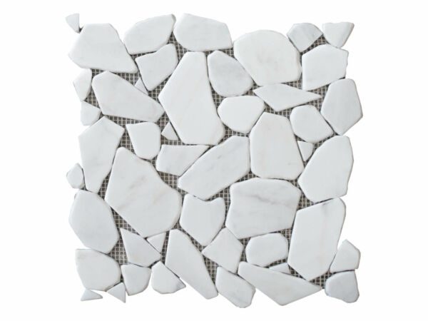 Calacatta Terrazzo Cracked Pebble Mosaic