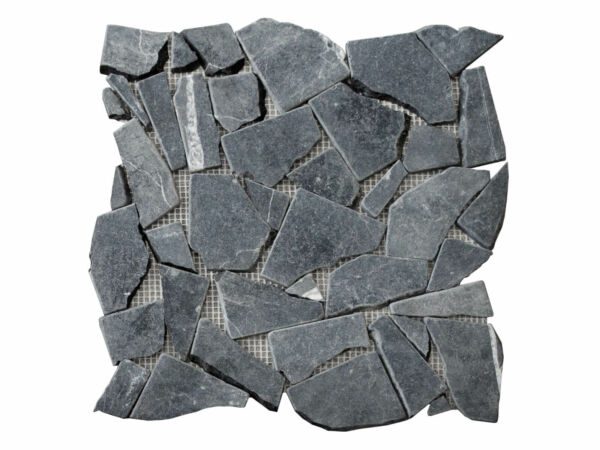 Nero Marquina Terrazzo Cracked Pebble Mosaic