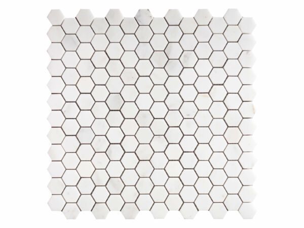 Calacatta Honed Marble Penny Hexagon Mosaic