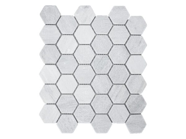 Ice Grey Marble Tumbled Hexagon Mosaic