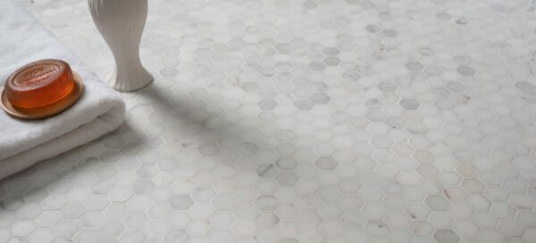 Penny Hexagon White Marble