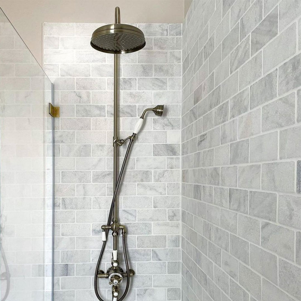 Tumbled White Marble Metro Tiles Fast Delivery Starel Stones