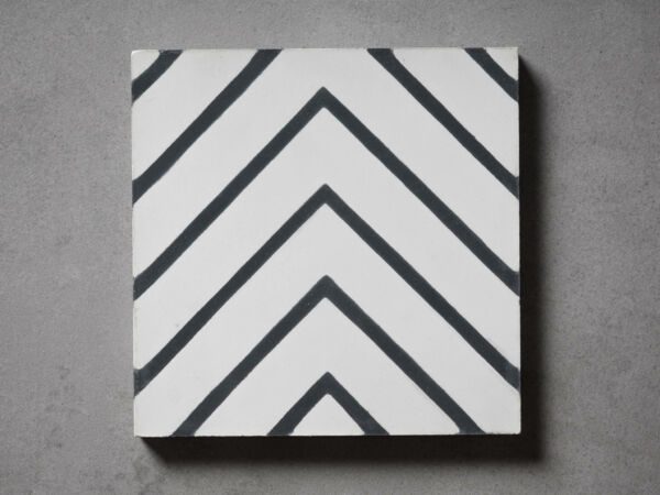 Black White Chevron Cement Tiles - Starel Stones