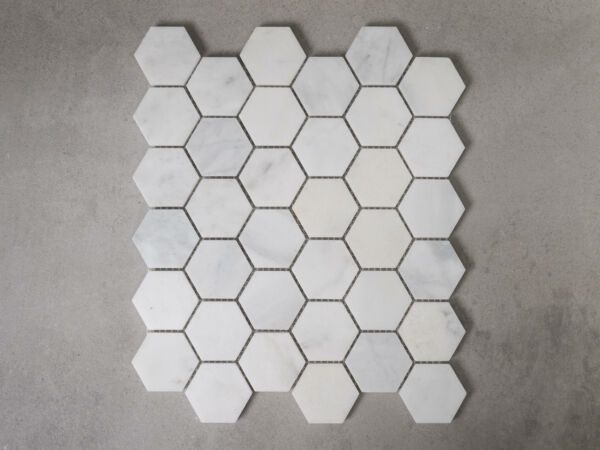 Calacatta Polished Marble Hexagon Mosaic