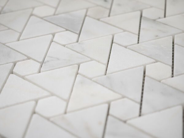 Calacatta Marble Triangles Mosaic Tiles