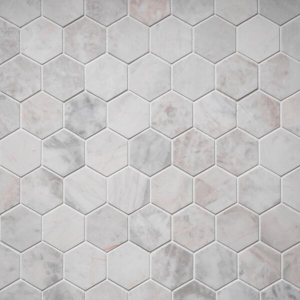 Dolomite White Hexagon Mosaic Tiles
