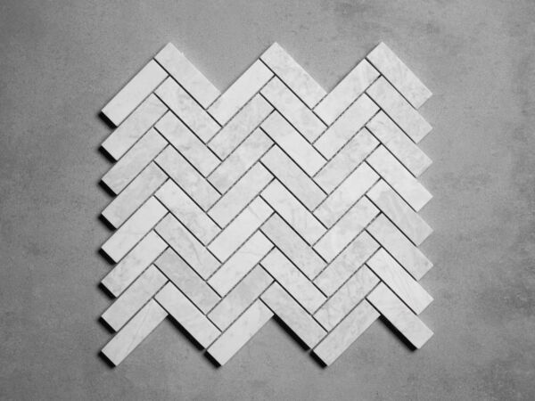 Dolomite White Herringbone Tiles