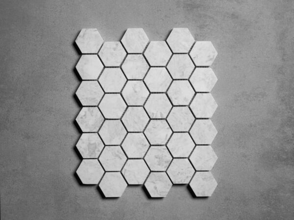 Dolomite White Marble Hexagon Mosaic Tiles