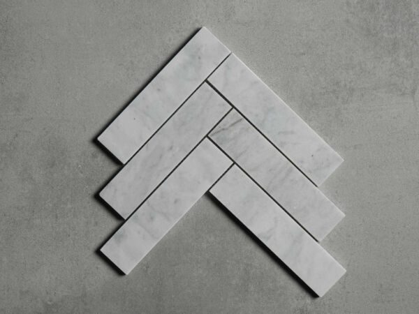 Carrara Large Herringbone Tiles