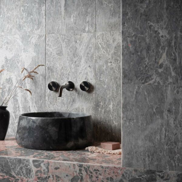 Soho Grey Marble Tile Bathroom