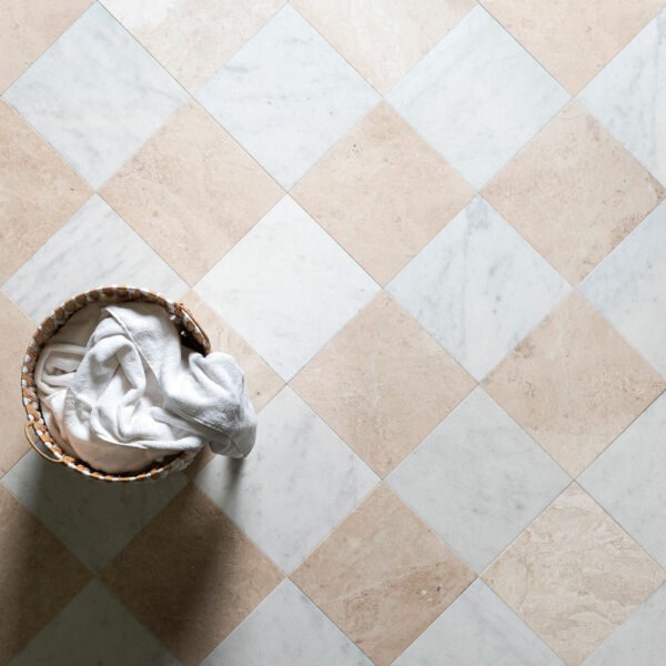 White-Beige-Marble-Floor-Tiles-Checkerboard