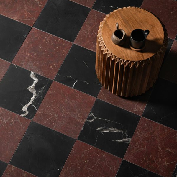 Claret-Red-&-Nero-Black-Marble-Hallway-Flooring-Tiles