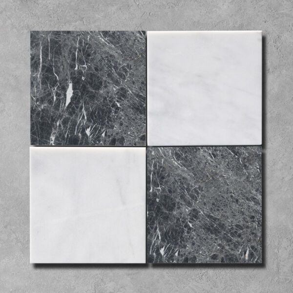 Calacatta-&-Black-Emperador-Marble-Tiles