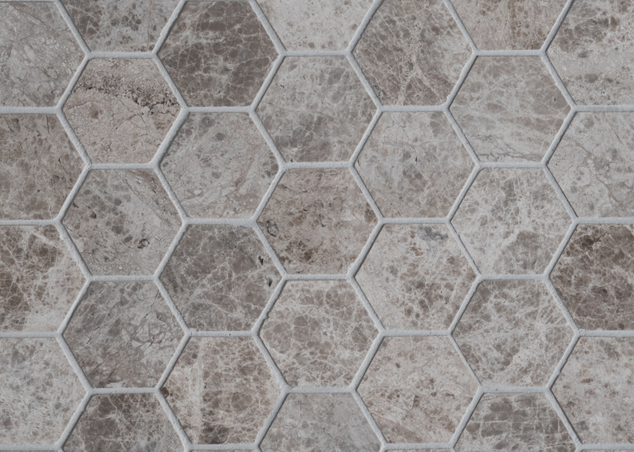Silver Grey Hexagon Mosaic Tiles - Image 3