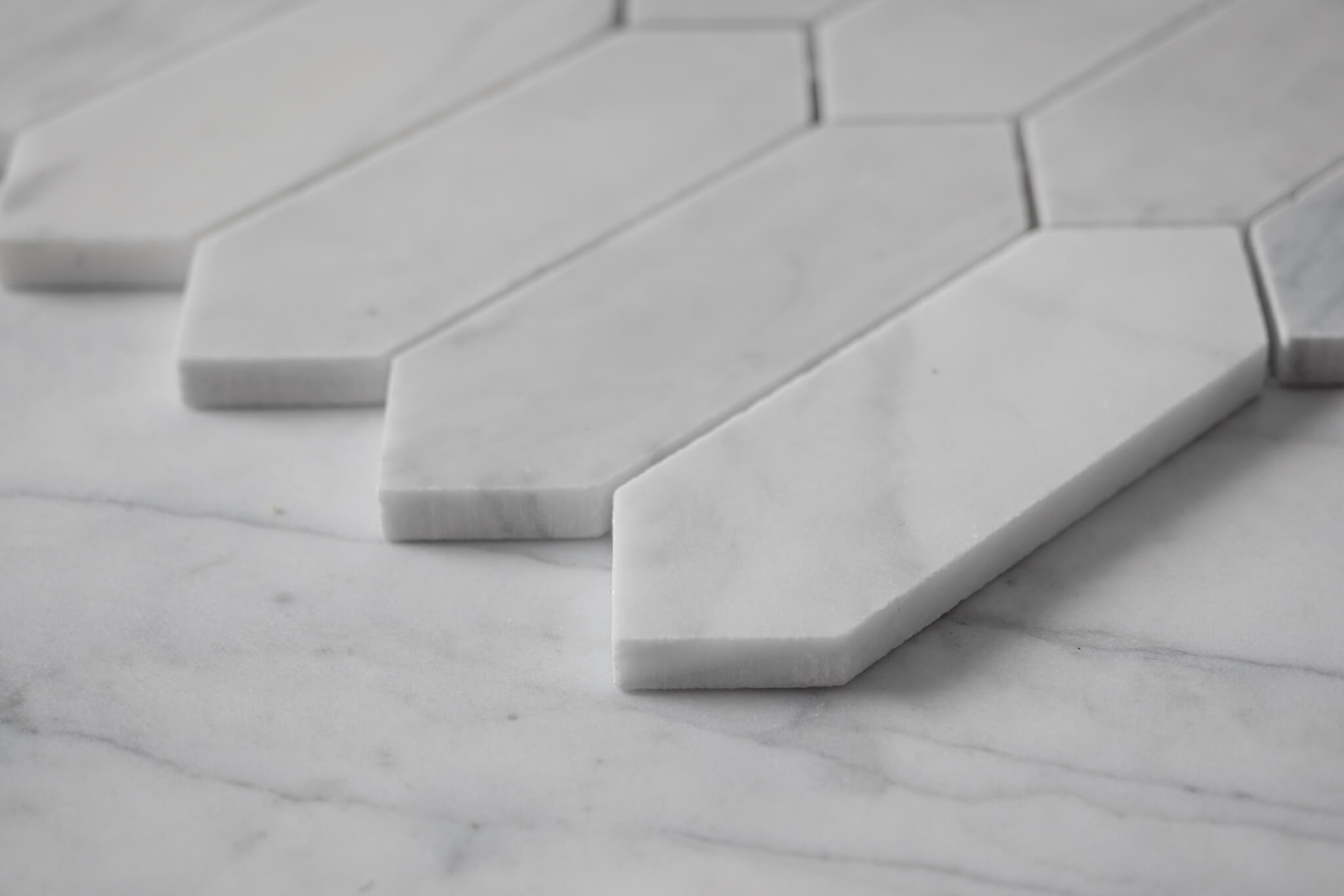Carrara Honed Marble Diamond Mosaic