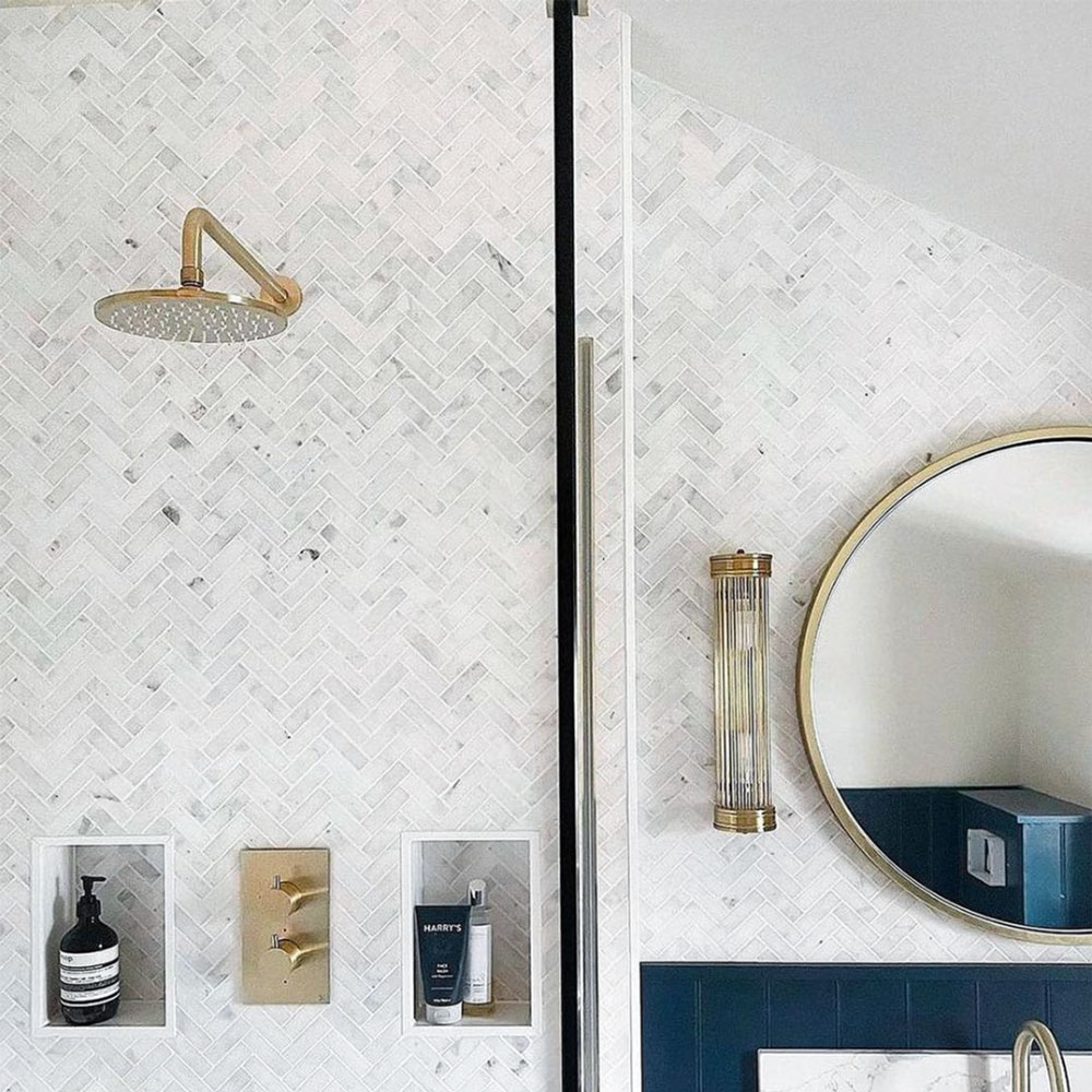 Calacatta-Marble-Herringbone-Mosaic-Tiles