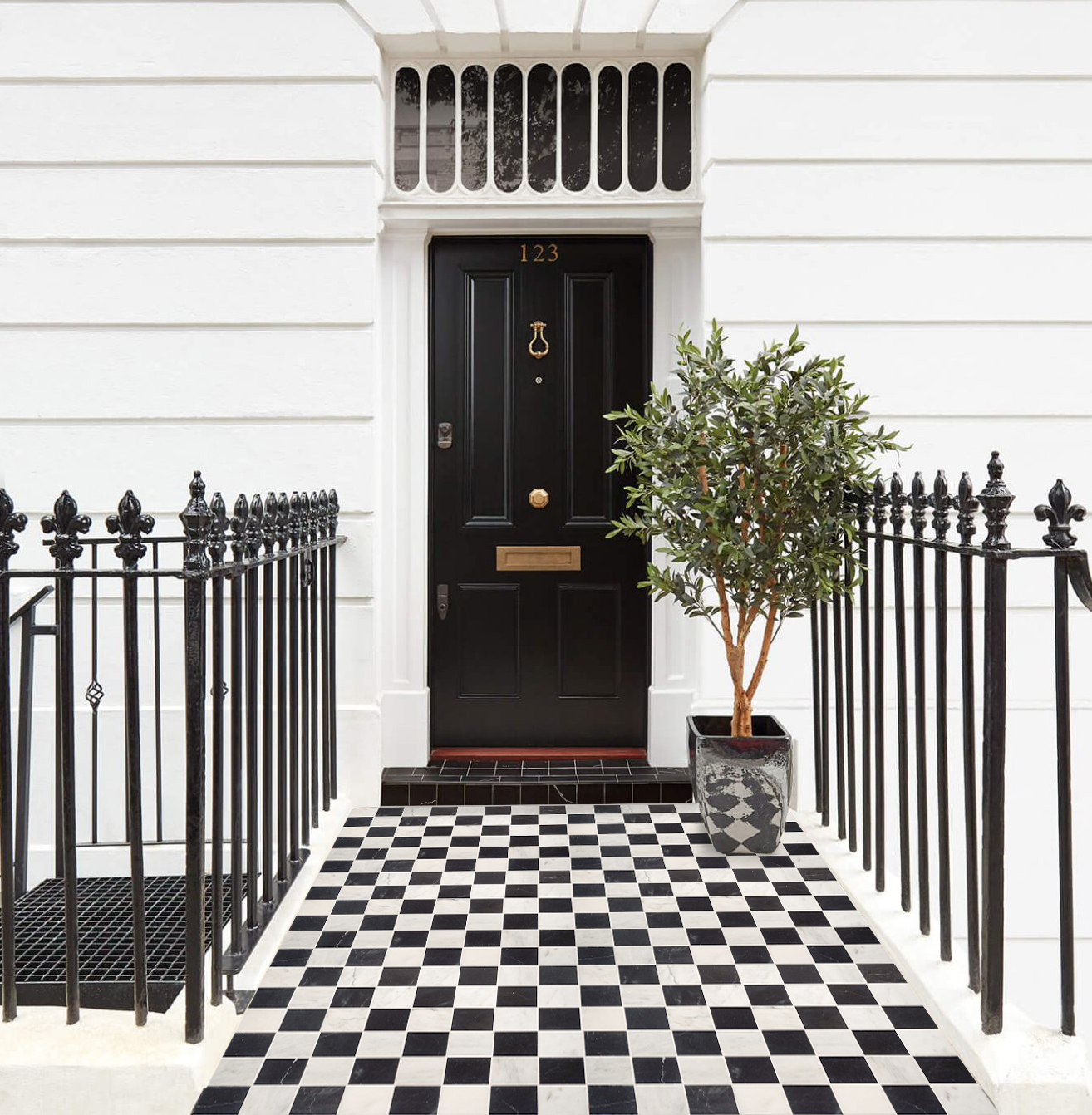 Checkerboard Marble Mosaic Tiles