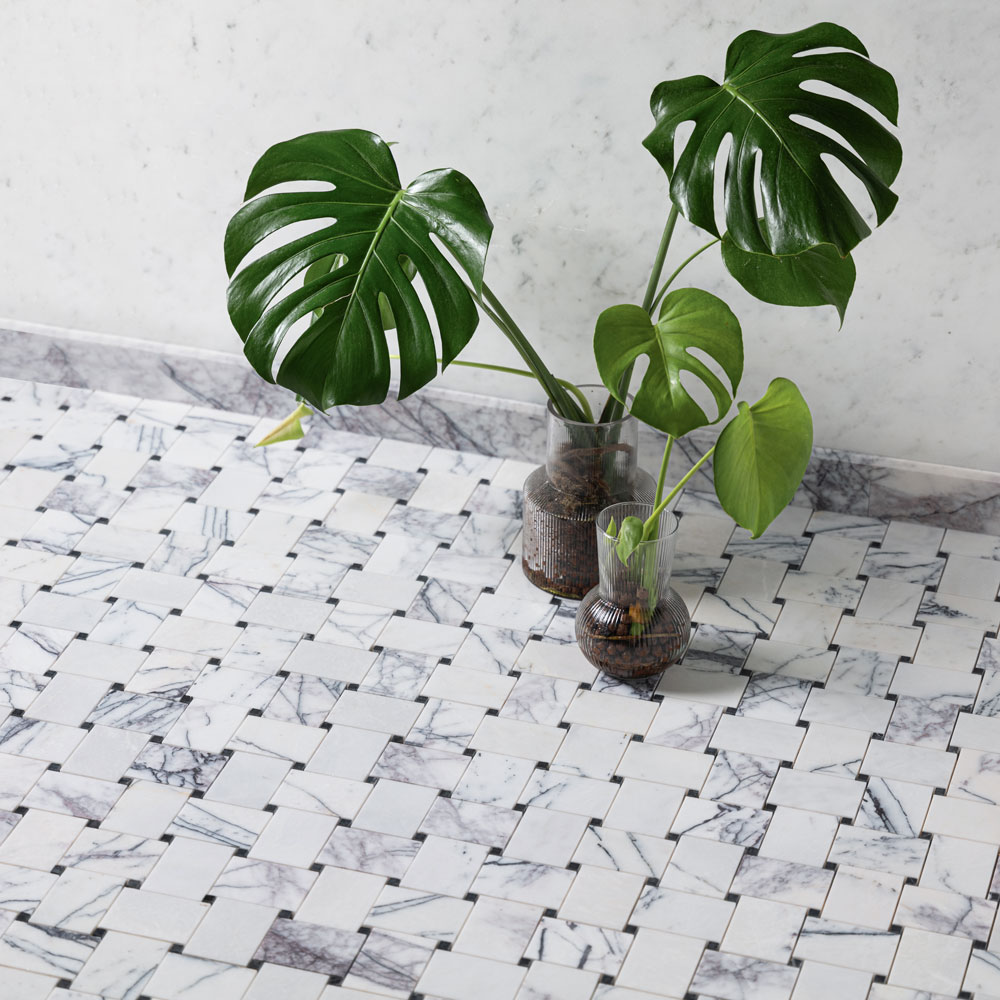 Calacatta-Lilac-Marble-LargeBasket-Mosaic-Tiles