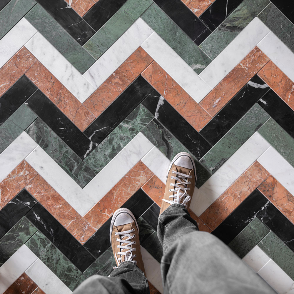 Mixed-Marble-Herringbone-Tile-Floor-Colorfull-Marble-Flooring
