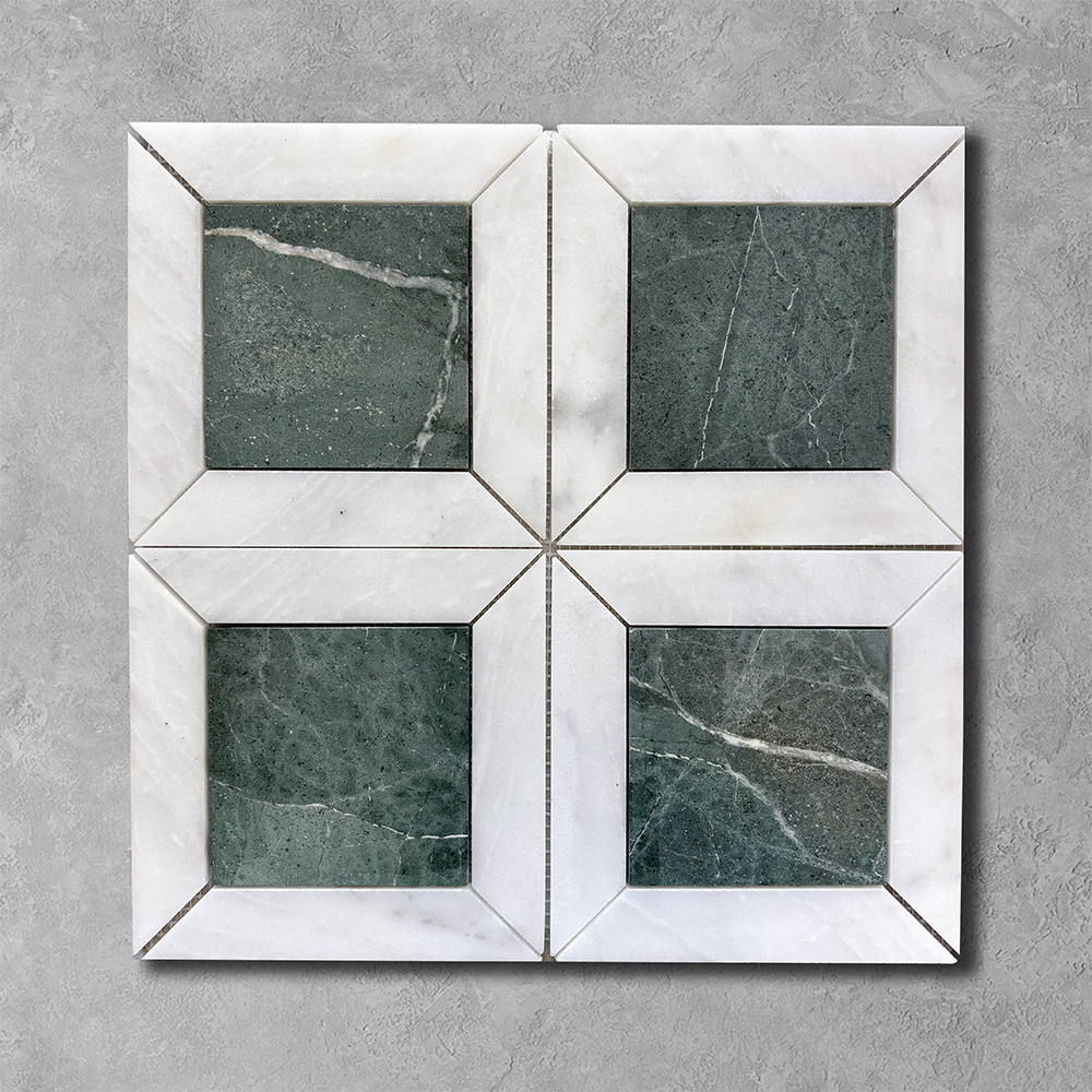 Verde Green & Calacatta Marble Window Mosaic Tiles
