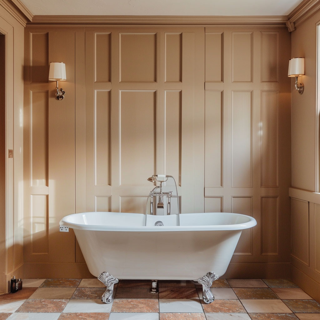 Rosso-Marble-Tumbled-Checkerboard-Flooring-Bathroom