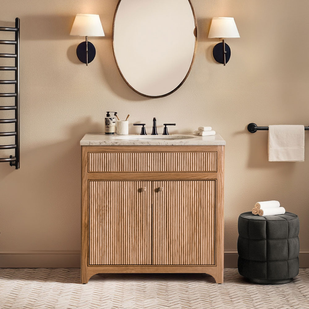 Roma Oak Vanity Unit Starel Stones