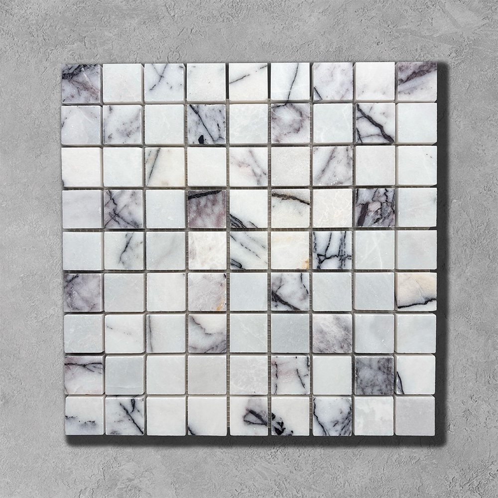 Calacatta Lilac Square Mosaic Tiles