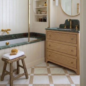 Tuscany-Oak-Vanity-Verde-Teal-Marble-Bathroom